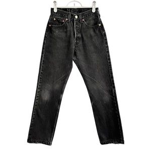 LEVI’S 501 High Waisted Ankle Crop Denim Jeans Black